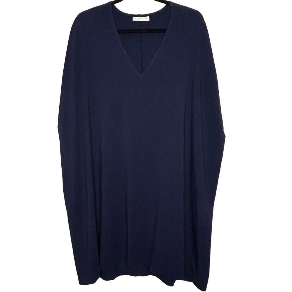Bryn Walker Navy Blue Oversized Jersey Knit Kaftan Dress Sz S